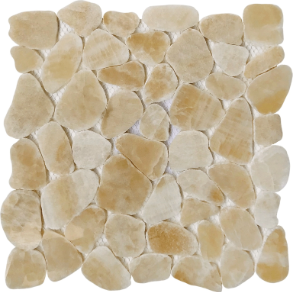 Onyx Pebble Crema Polished Mosaic Interlocking - stone tile